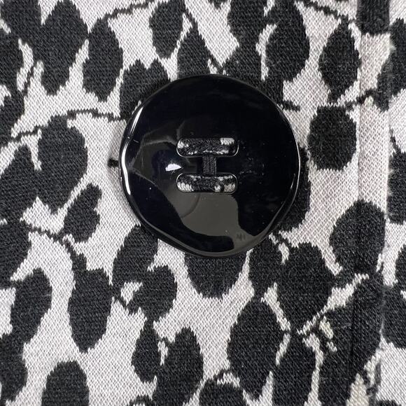 Joseph Ribkoff Vintage Jacket 10 Black White Convertible Sleeve Mod Floral Retro - Picture 9 of 16